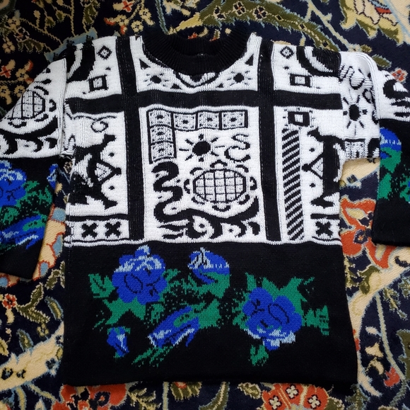 VTG abstract 80's Sweater - Picture 3 of 11